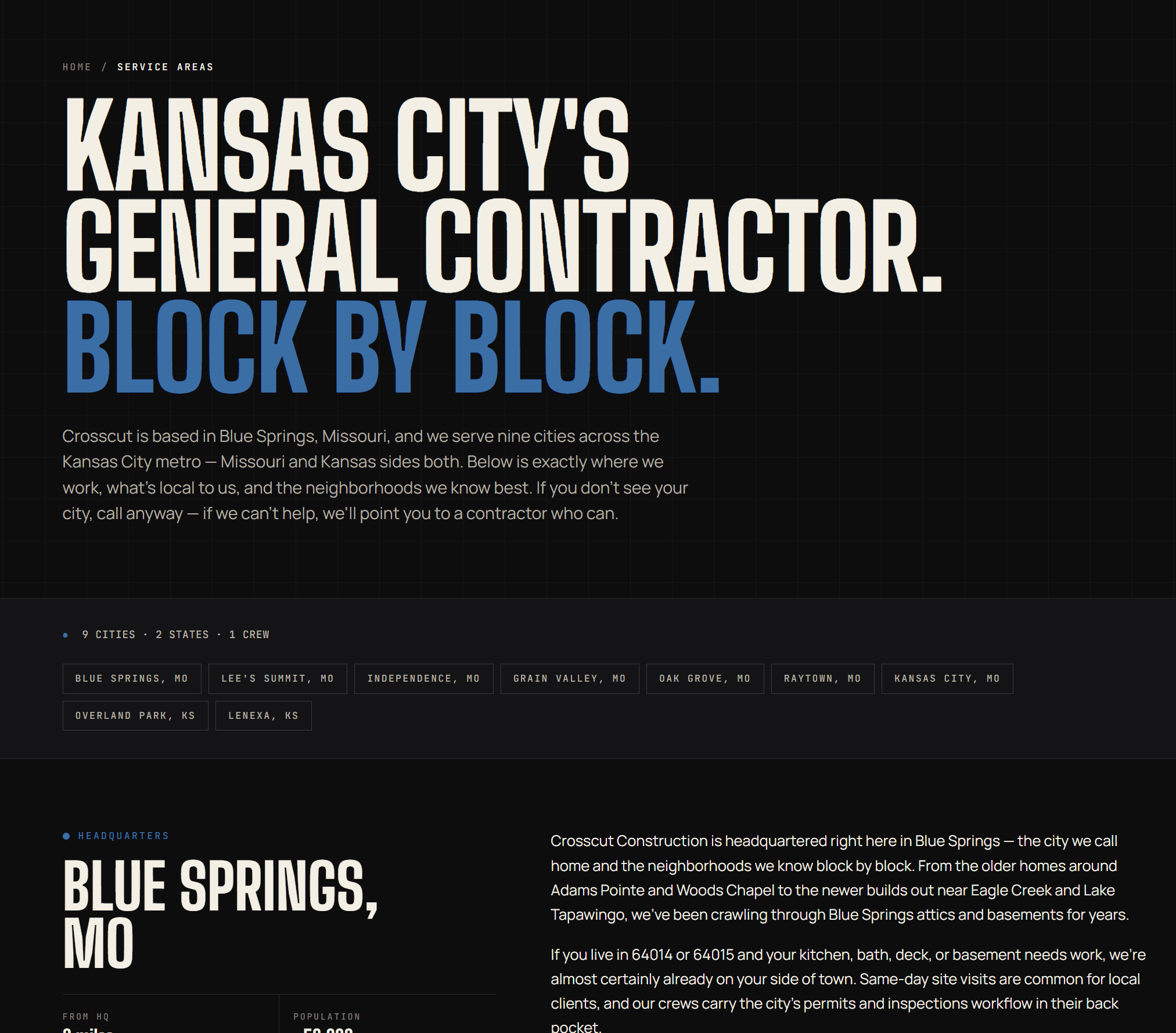 Crosscut Construction Contact Page